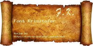 Font Krisztofer névjegykártya
